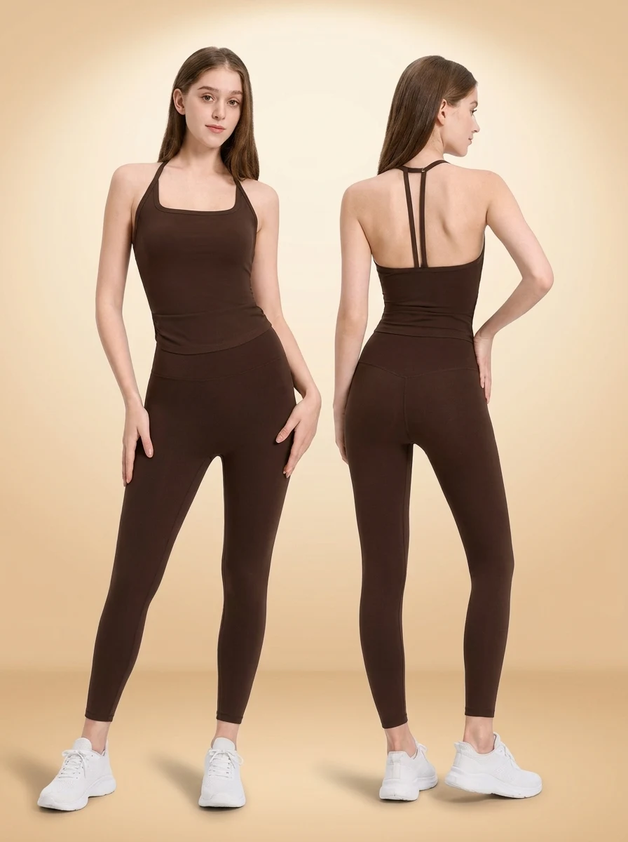 Walundi sports bras — Custom Logo Halter Yoga Tank Top Women Square Neck Sports Bra with Fixed One Piece Cup Gym