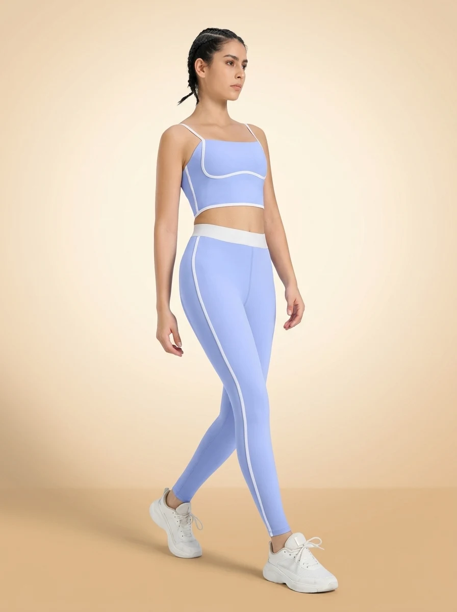 Walundi matching sets — European American Two-Piece Naked Feel Yoga Set Double-Sided Brushed Outdoor Fitness Tank 