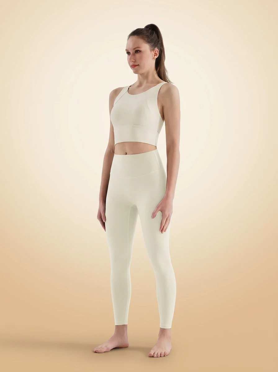 Walundi matching sets — OEM Custom Logo Yoga Set 2 Piece High Waist Tummy Control Leggings Shockproof Racerback Sp