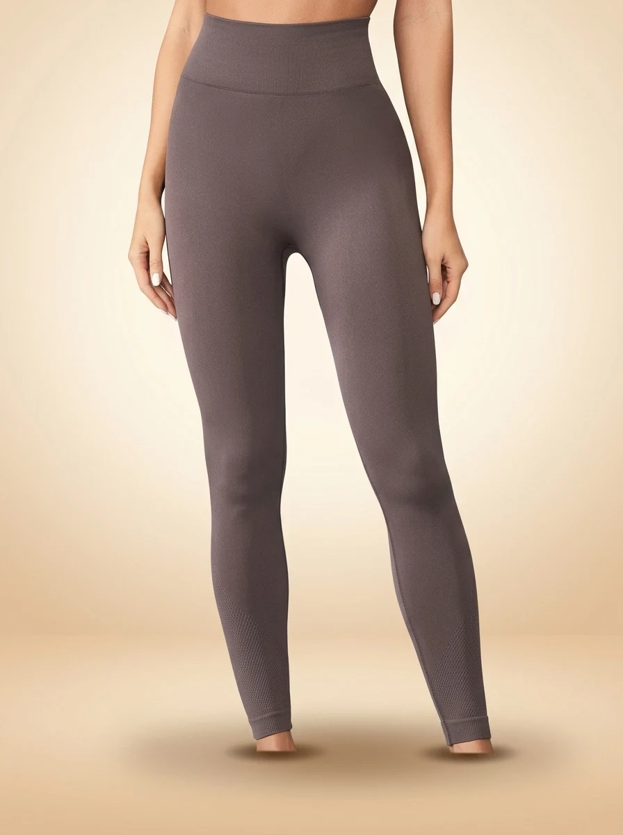 Walundi yoga leggings — Women Yoga Pants High Waist Seamless Taupe Workout Leggings Body Shaping Compression Pants