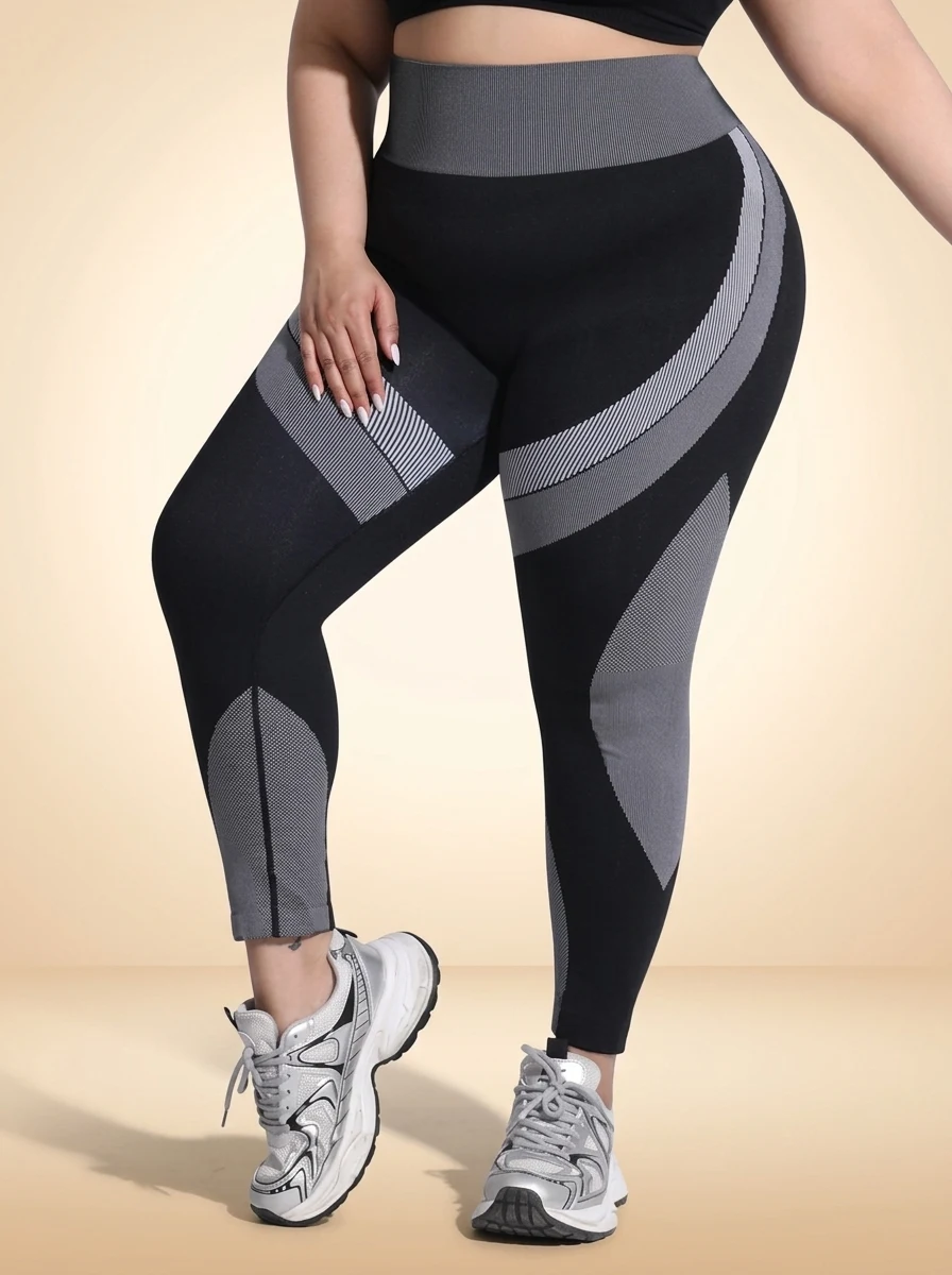 Walundi yoga leggings — Women's High Waist Breathable Plus Size Yoga Pants Butt Lifting Seamless Fitness Leggings 