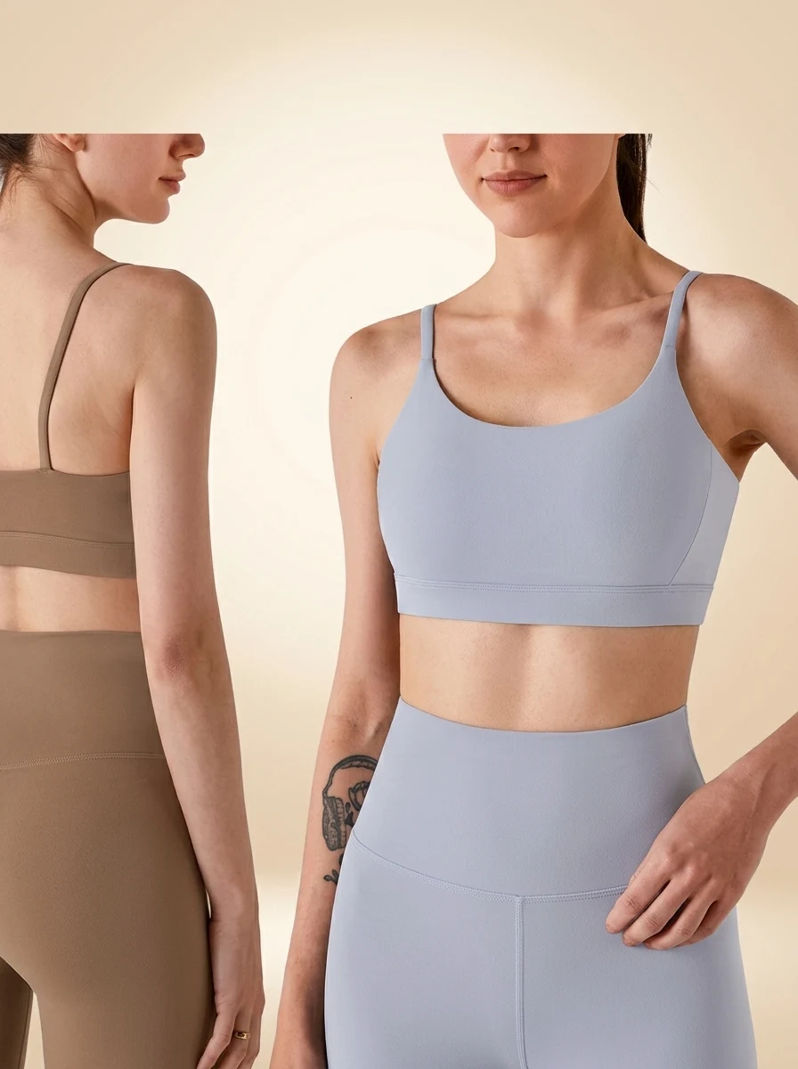 Walundi sports bras — Women's Top Beautiful Backless Sports Underwear Adjustable Thin Strap Breathable Shock Pro