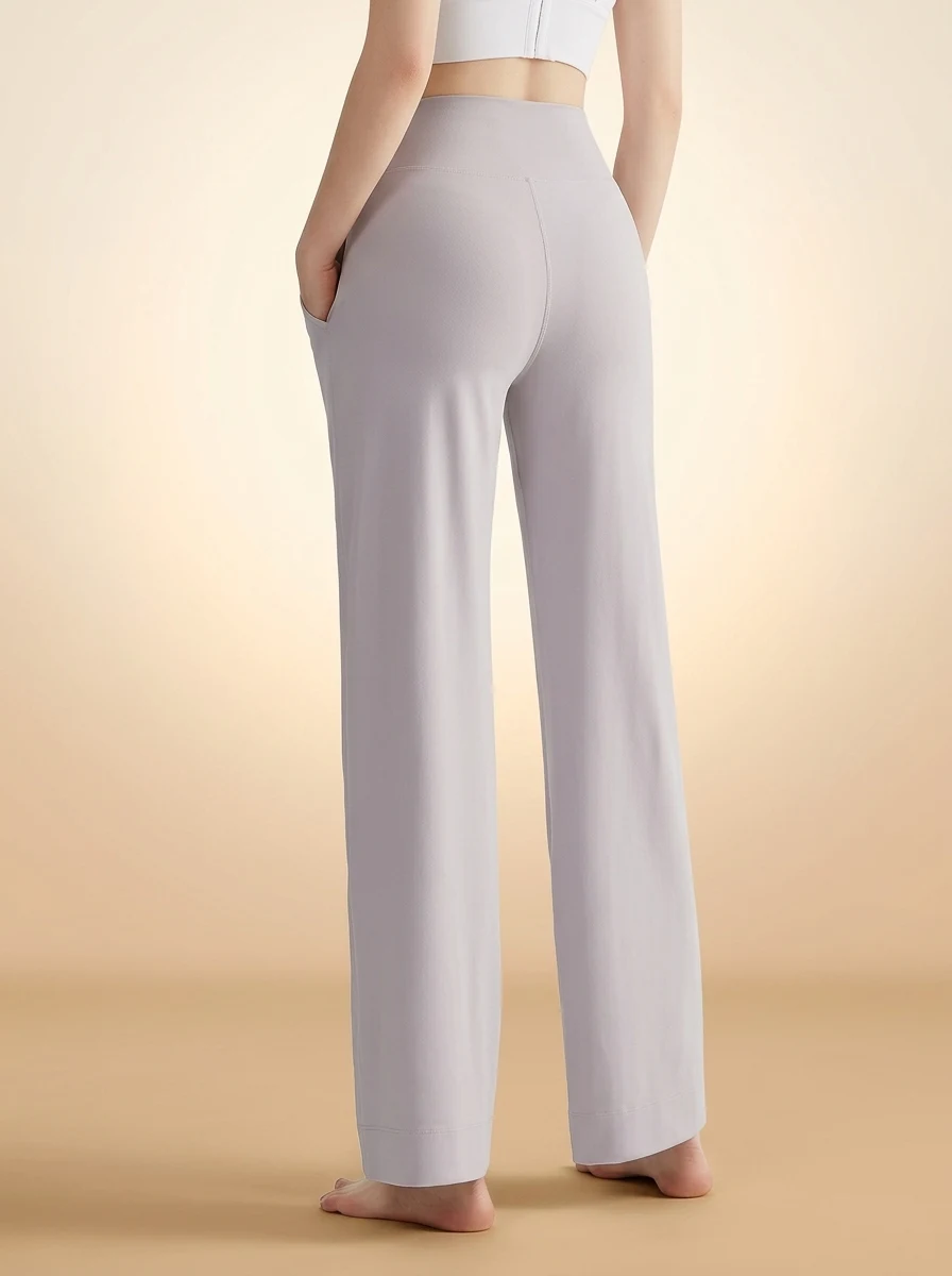 Walundi yoga leggings — Yoga Pants Women's High-Waisted Wide-Leg Yoga Pants with Side Flap Pockets Loose Fit Casua