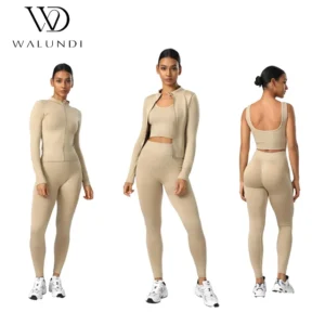 New Design Breathable 3pcs Beautiful Yoga Gym Athletic Leggings Women Yoga Set Wear Leggings