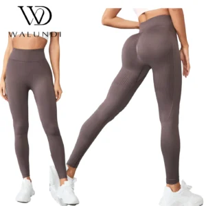 High Waist Seamless Taupe Workout Leggings Body Shaping Compression Pants for Fitness