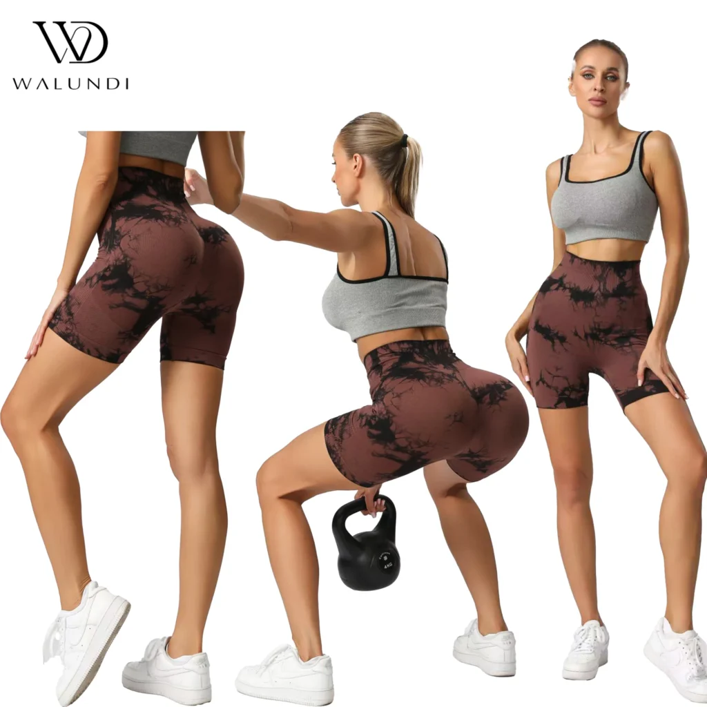 Tie Dye Elastic High Waist Seamless Yoga Shorts Compression Slim Fit Butt Lift Workout Fitness Running Gym Leggings Yoga