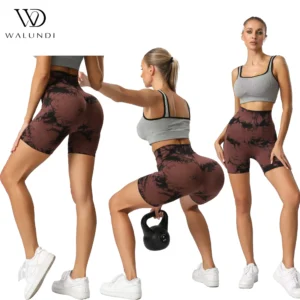 Tie Dye Elastic High Waist Seamless Yoga Shorts Compression Slim Fit Butt Lift Workout Fitness Running Gym Leggings Yoga