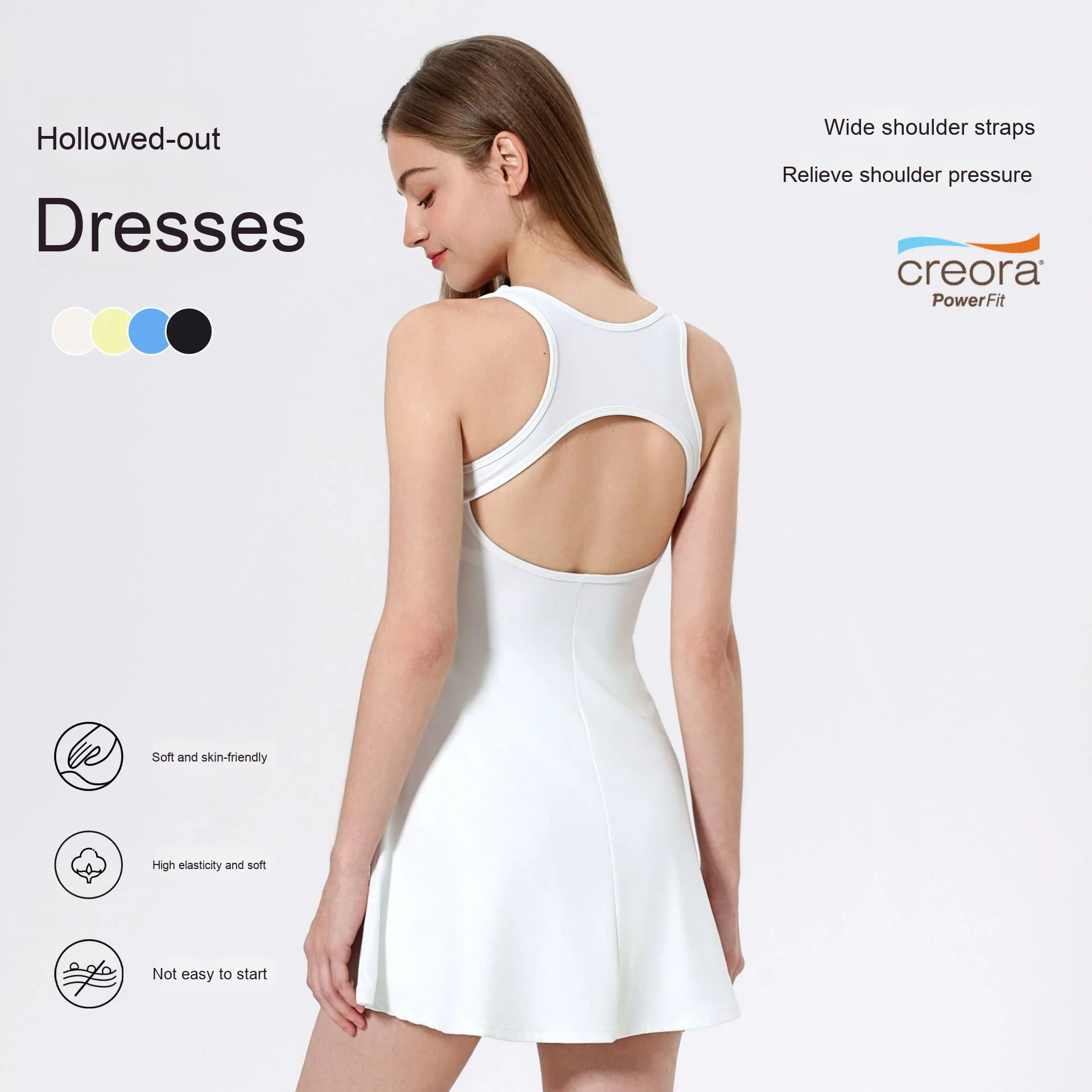 Fanxin Two-Piece Sports Dress Set Beautiful Back Anti-Exposure Leggings for Outdoor Running Fitness Tennis with OEM Logo - Image 2