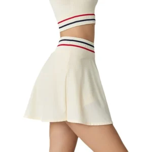 Anti-Exposure Women's Sports A-Line Skirt Versatile Tennis Outerwear with Logo Waist Breathable Sunscreen Two-Piece Design