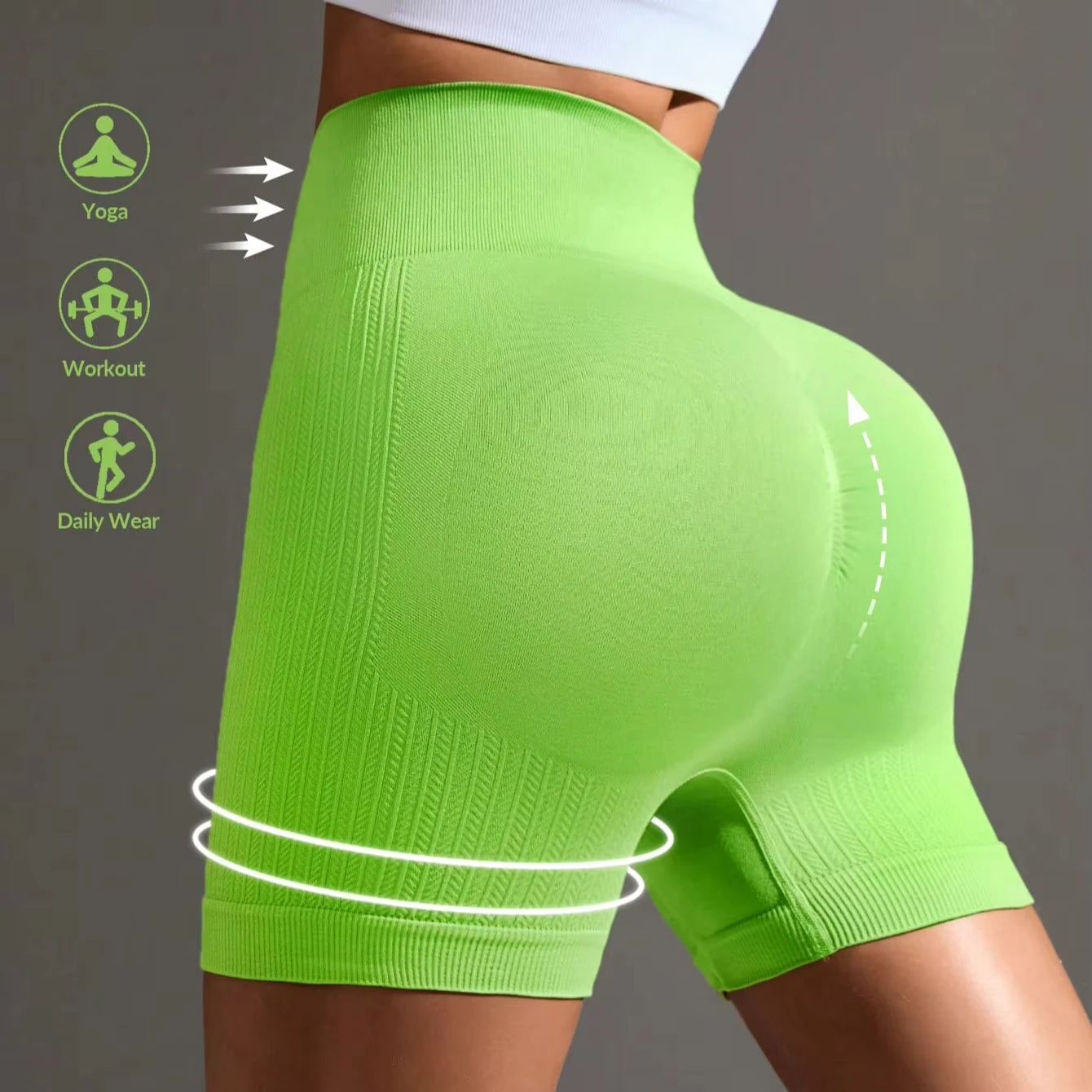 High Quality Fitness Workout Running Gym Push up Activewear Light Green Seamless Yoga Set High Waist Leggings for Women