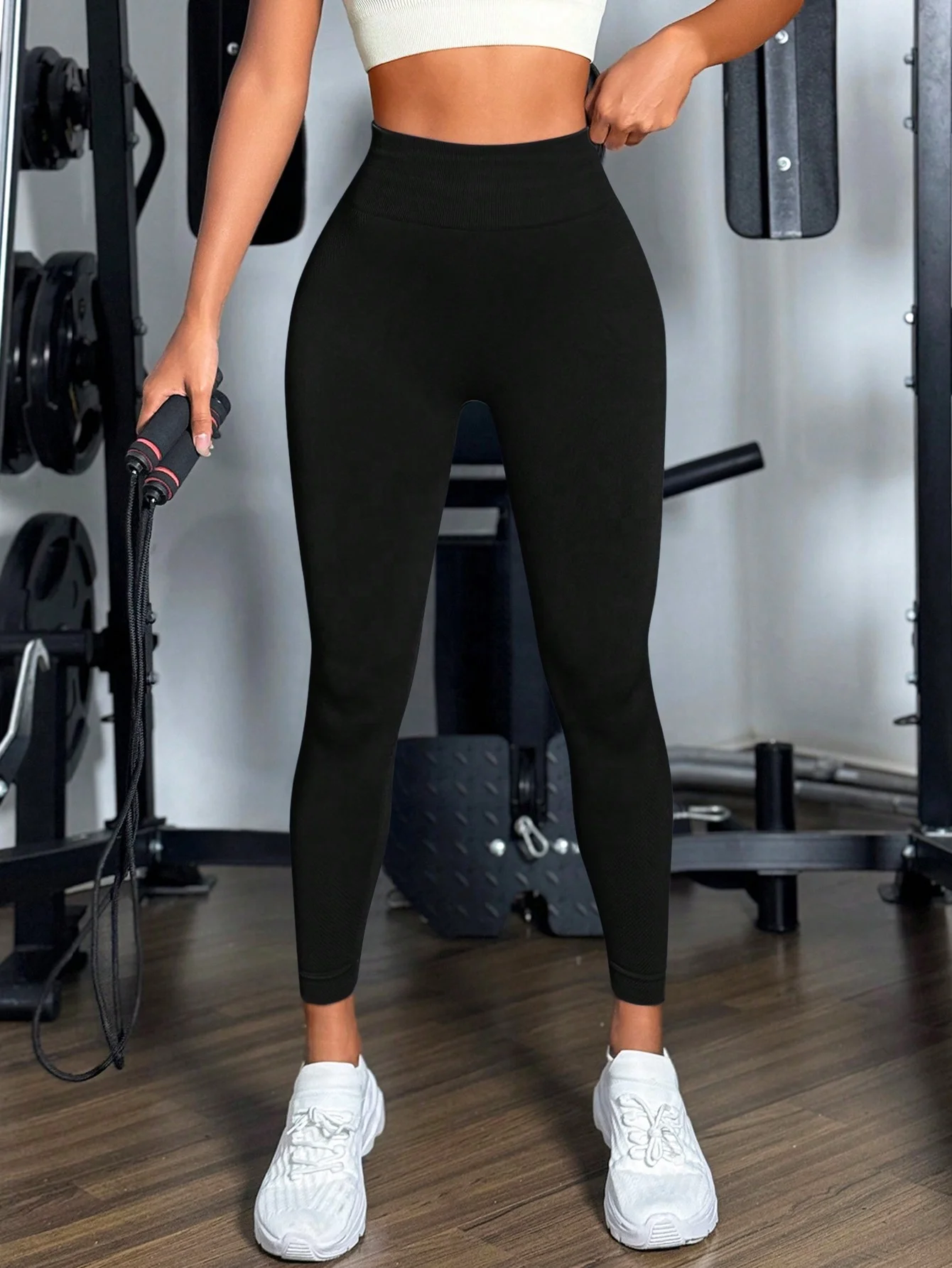 Squat Proof Sculpting Athletic Wear High Waist Seamless Black Workout Leggings Tummy Control Compression Women's Pants - Image 2